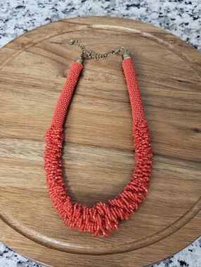 Chic Red Beaded Necklace